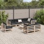 Gartensofa-Set 9-teilig aus massivem Kiefernholz von vidaXL, Gartensets - Ref: Foro24-3299508, Preis: 528,71 €, Rabatt: %