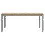 Mesa de comedor Corona madera maciza de pino gris 180x90x75 cm