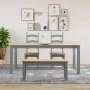Mesa de comedor Panama madera maciza de pino gris 180x90x75 cm de vidaXL, Mesas de cocina y de comedor - Ref: Foro24-4005709,...