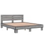Sonoma-graues Metall-Holzwerkstoff-Bettgestell, 160 x 200 cm von vidaXL, Betten und Lattenroste - Ref: Foro24-3280140, Preis:...