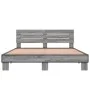 Sonoma gray metal engineered wood bed frame 160x200 cm by vidaXL, Beds and slatted bases - Ref: Foro24-3280140, Price: 150,68...