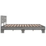 Sonoma-graues Metall-Holzwerkstoff-Bettgestell, 160 x 200 cm von vidaXL, Betten und Lattenroste - Ref: Foro24-3280140, Preis:...