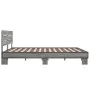 Sonoma gray metal engineered wood bed frame 160x200 cm by vidaXL, Beds and slatted bases - Ref: Foro24-3280140, Price: 150,68...