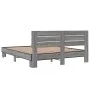 Sonoma gray metal engineered wood bed frame 160x200 cm by vidaXL, Beds and slatted bases - Ref: Foro24-3280140, Price: 150,68...
