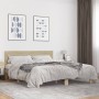 Sonoma oak metal engineered wood bed frame 200x200 cm by vidaXL, Beds and slatted bases - Ref: Foro24-3280128, Price: 159,09 ...