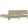 Estructura cama madera ingeniería metal roble Sonoma 200x200 cm de vidaXL, Camas y somieres - Ref: Foro24-3280128, Precio: 15...