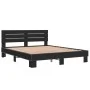 Engineered wood and black metal bed frame 160x200cm by vidaXL, Beds and slatted bases - Ref: Foro24-3280137, Price: 151,58 €,...
