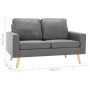 Sofá de 2 plazas de tela gris claro by vidaXL, Sofas - Ref: Foro24-288703, Price: 238,10 €, Discount: %