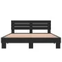 Engineered wood and black metal bed frame 160x200cm by vidaXL, Beds and slatted bases - Ref: Foro24-3280137, Price: 151,58 €,...