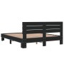 Estructura de cama madera de ingeniería y metal negro 160x200cm de vidaXL, Camas y somieres - Ref: Foro24-3280137, Precio: 15...