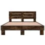 Engineered wood bed frame metal smoked oak 120x200cm by vidaXL, Beds and slatted bases - Ref: Foro24-3280154, Price: 134,20 €...