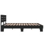 Engineered wood and black metal bed frame 150x200cm by vidaXL, Beds and slatted bases - Ref: Foro24-3280142, Price: 147,64 €,...