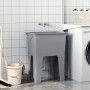 Fregadero de lavadero de resina gris 59x41x75 cm