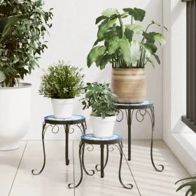 Soportes para plantas 3 uds cerámica azul y blanco by vidaXL, Pot stands - Ref: Foro24-4003394, Price: 81,59 €, Discount: %