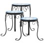 Pflanzenständer 3 Stück Keramik blau und weiß von vidaXL, Topfständer - Ref: Foro24-4003394, Preis: 83,33 €, Rabatt: %