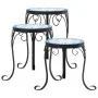 Soportes para plantas 3 uds cerámica azul y blanco de vidaXL, Soportes para macetas - Ref: Foro24-4003394, Precio: 81,59 €, D...