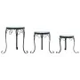 Soportes para plantas 3 uds cerámica azul y blanco de vidaXL, Soportes para macetas - Ref: Foro24-4003394, Precio: 81,59 €, D...
