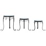 Soportes para plantas 3 uds cerámica azul y blanco de vidaXL, Soportes para macetas - Ref: Foro24-4003394, Precio: 83,33 €, D...