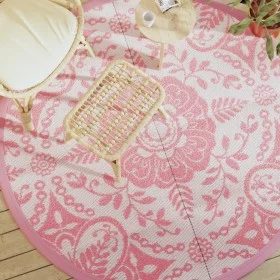 Alfombra de exterior PP rosa Ø200 cm de vidaXL, Protectores para exterior - Ref: Foro24-368504, Precio: 41,01 €, Descuento: %