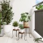Soportes para plantas 3 uds cerámica terracota y blanco