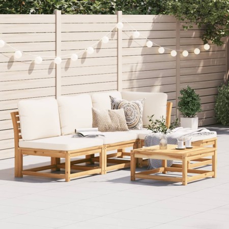 5-piece garden furniture set with solid acacia wood cushions by vidaXL, Modular outdoor sofas - Ref: Foro24-3214285, Price: 5...
