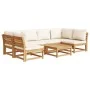 7-piece garden furniture set with solid acacia wood cushions by vidaXL, Modular outdoor sofas - Ref: Foro24-3214300, Price: 7...