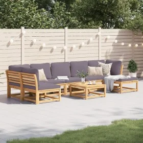 8-piece garden furniture set with solid acacia wood cushions by vidaXL, Modular outdoor sofas - Ref: Foro24-3214328, Price: 9...