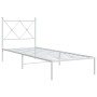 Bettgestell aus Metall mit weißem Kopfteil 75x190 cm von vidaXL, Betten und Lattenroste - Ref: Foro24-376541, Preis: 69,82 €,...
