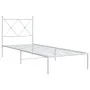 Metal bed frame with white headboard 75x190 cm by vidaXL, Beds and slatted bases - Ref: Foro24-376541, Price: 68,70 €, Discou...