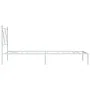Metal bed frame with white headboard 75x190 cm by vidaXL, Beds and slatted bases - Ref: Foro24-376541, Price: 68,70 €, Discou...