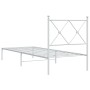 Bettgestell aus Metall mit weißem Kopfteil 75x190 cm von vidaXL, Betten und Lattenroste - Ref: Foro24-376541, Preis: 69,82 €,...