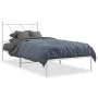 Bettgestell aus Metall mit weißem Kopfteil 90x190 cm von vidaXL, Betten und Lattenroste - Ref: Foro24-376543, Preis: 72,25 €,...