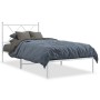 Bettgestell aus Metall mit weißem Kopfteil 90x190 cm von vidaXL, Betten und Lattenroste - Ref: Foro24-376543, Preis: 73,45 €,...