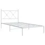 Bettgestell aus Metall mit weißem Kopfteil 90x190 cm von vidaXL, Betten und Lattenroste - Ref: Foro24-376543, Preis: 72,25 €,...