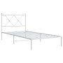 Bettgestell aus Metall mit weißem Kopfteil 90x190 cm von vidaXL, Betten und Lattenroste - Ref: Foro24-376543, Preis: 73,45 €,...