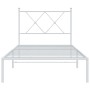Estructura de cama de metal con cabecero blanco 90x190 cm de vidaXL, Camas y somieres - Ref: Foro24-376543, Precio: 73,37 €, ...