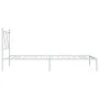 Bettgestell aus Metall mit weißem Kopfteil 90x190 cm von vidaXL, Betten und Lattenroste - Ref: Foro24-376543, Preis: 72,25 €,...