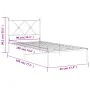 Bettgestell aus Metall mit weißem Kopfteil 90x190 cm von vidaXL, Betten und Lattenroste - Ref: Foro24-376543, Preis: 72,25 €,...