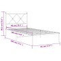 Bettgestell aus Metall mit weißem Kopfteil 90x190 cm von vidaXL, Betten und Lattenroste - Ref: Foro24-376543, Preis: 73,45 €,...
