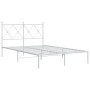 Bettgestell aus Metall mit weißem Kopfteil 120x190 cm von vidaXL, Betten und Lattenroste - Ref: Foro24-376548, Preis: 107,16 ...