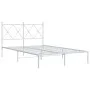 Metal bed frame with white headboard 120x190 cm by vidaXL, Beds and slatted bases - Ref: Foro24-376548, Price: 105,45 €, Disc...