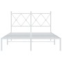 Bettgestell aus Metall mit weißem Kopfteil 120x190 cm von vidaXL, Betten und Lattenroste - Ref: Foro24-376548, Preis: 107,16 ...