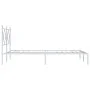 Metal bed frame with white headboard 120x190 cm by vidaXL, Beds and slatted bases - Ref: Foro24-376548, Price: 105,45 €, Disc...