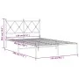 Metal bed frame with white headboard 120x190 cm by vidaXL, Beds and slatted bases - Ref: Foro24-376548, Price: 105,45 €, Disc...