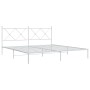 Bettgestell aus Metall mit weißem Kopfteil 180x200 cm von vidaXL, Betten und Lattenroste - Ref: Foro24-376555, Preis: 122,09 ...