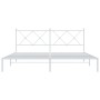 Bettgestell aus Metall mit weißem Kopfteil 180x200 cm von vidaXL, Betten und Lattenroste - Ref: Foro24-376555, Preis: 122,09 ...