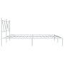 Bettgestell aus Metall mit weißem Kopfteil 180x200 cm von vidaXL, Betten und Lattenroste - Ref: Foro24-376555, Preis: 122,09 ...