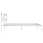 Estructura de cama de metal con cabecero blanco 180x200 cm de vidaXL, Camas y somieres - Ref: Foro24-376555, Precio: 120,12 €...