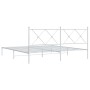 Bettgestell aus Metall mit weißem Kopfteil 180x200 cm von vidaXL, Betten und Lattenroste - Ref: Foro24-376555, Preis: 122,09 ...