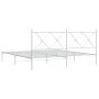 Estructura de cama de metal con cabecero blanco 180x200 cm de vidaXL, Camas y somieres - Ref: Foro24-376555, Precio: 120,12 €...